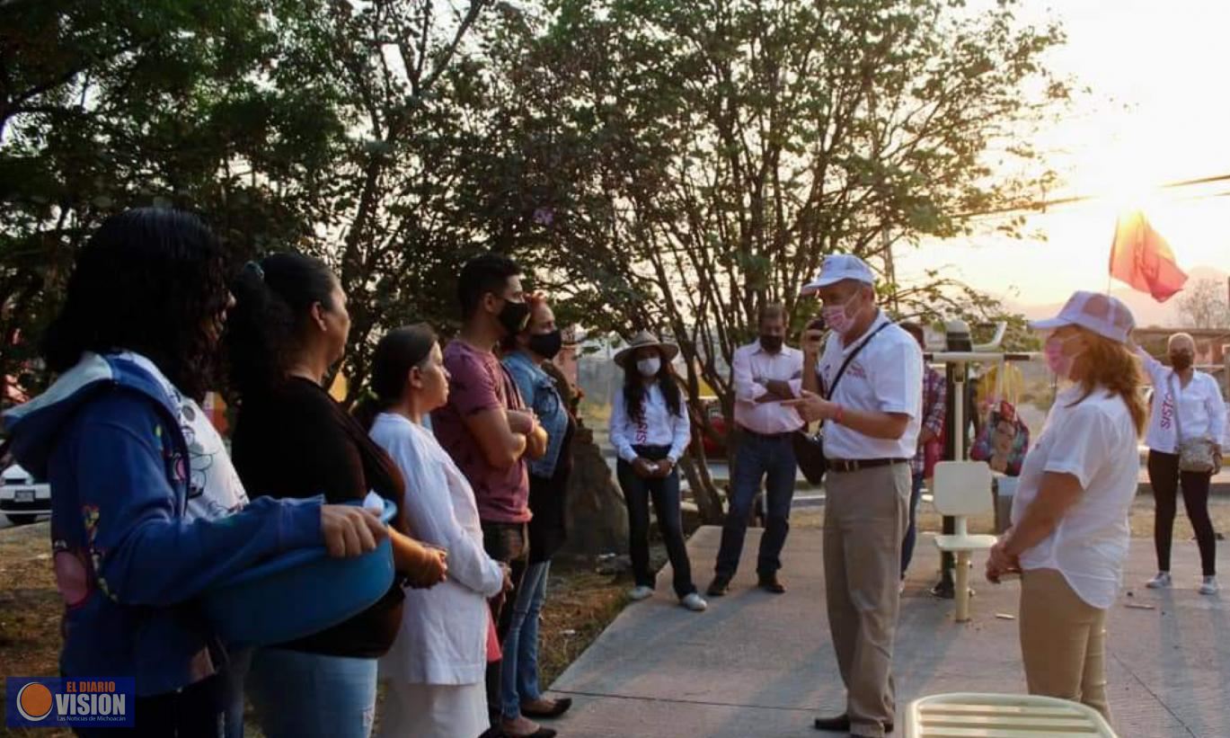 Sergio Sistos Rangel, continúa recorriendo las diferentes colonias de la capital michoacana
