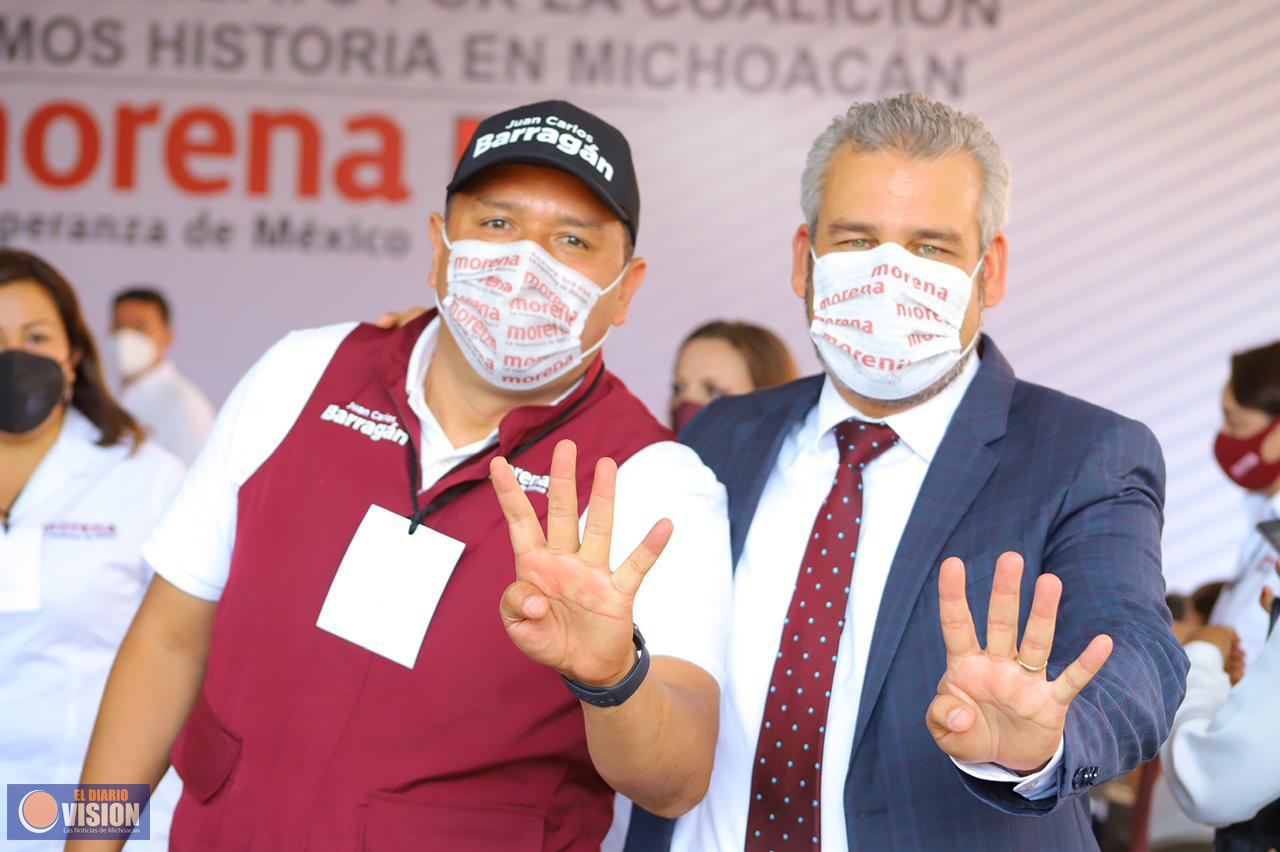 Con Bedolla, firme la tendencia de triunfo de Morena: Juan Carlos Barragán