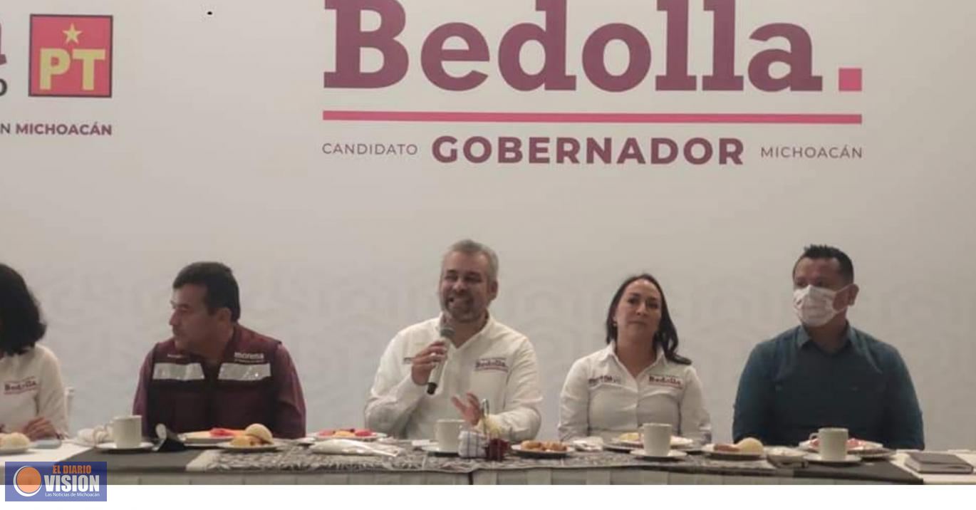 Alfredo Ramírez, candidato de Morena - PT al Gobierno de Michoacán, presentó equipo de campaña