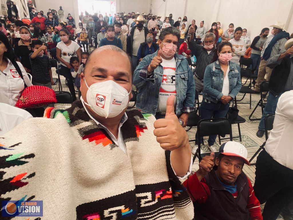 Nahuatzen recibió al candidato Abraham Sánchez Martínez 