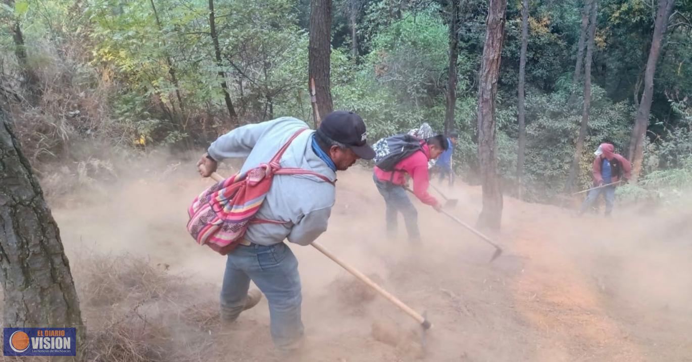 Controlado al 100 por ciento, el incendio en el Cerro de la Cruz, en Uruapan