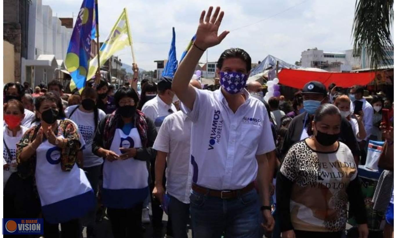 Comerciantes del Mercado Independencia, refrenda su apoyo a Alfonso Martínez