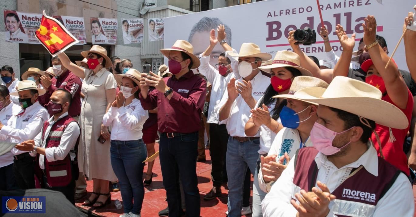 Con su voto a Morena, el pueblo le pondrá un alto a la corrupción en Michoacán: Raúl Morón