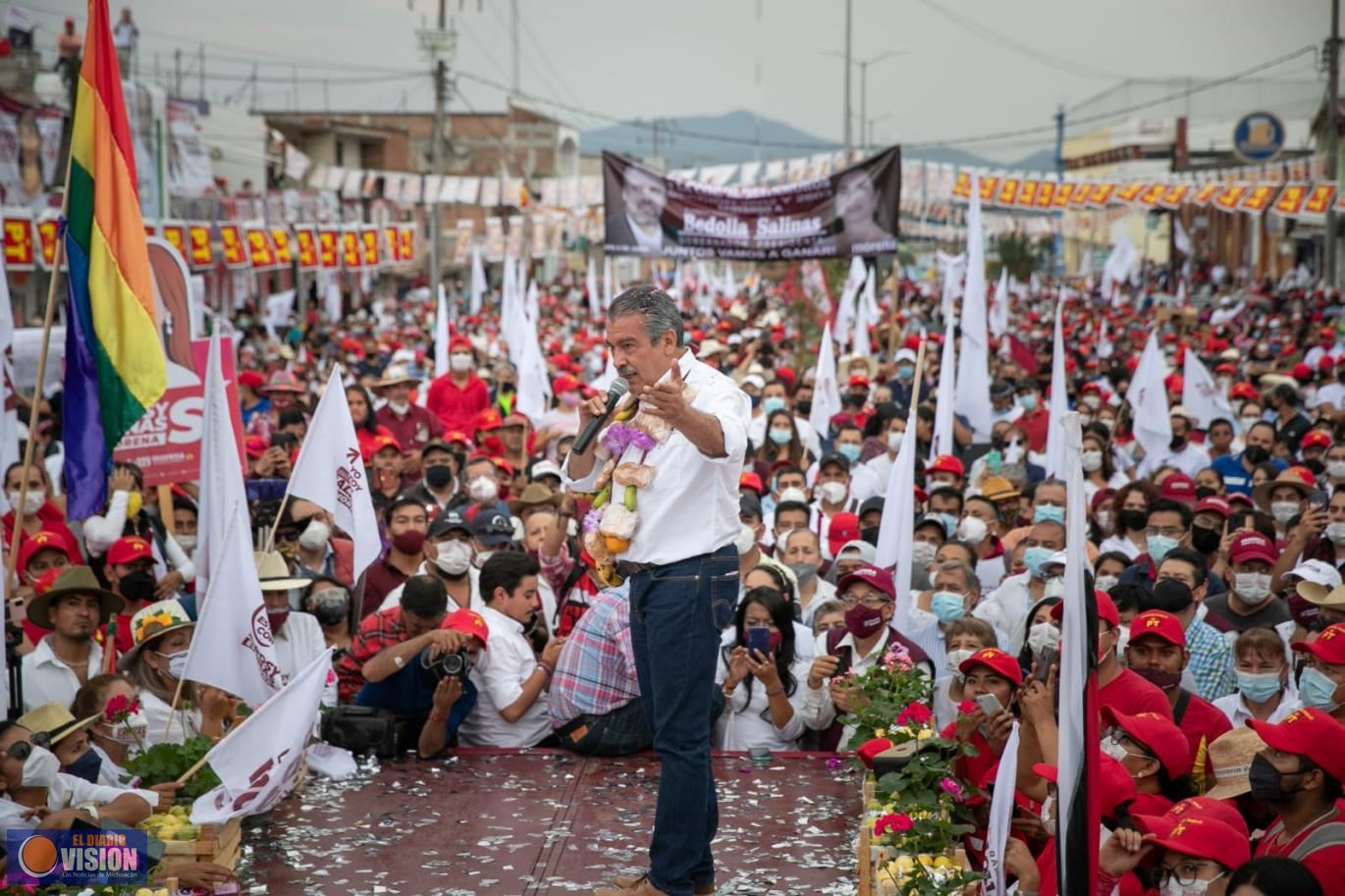 En tierra de Silvano, la 4T imparable; ganaremos Michoacán: Raúl Morón