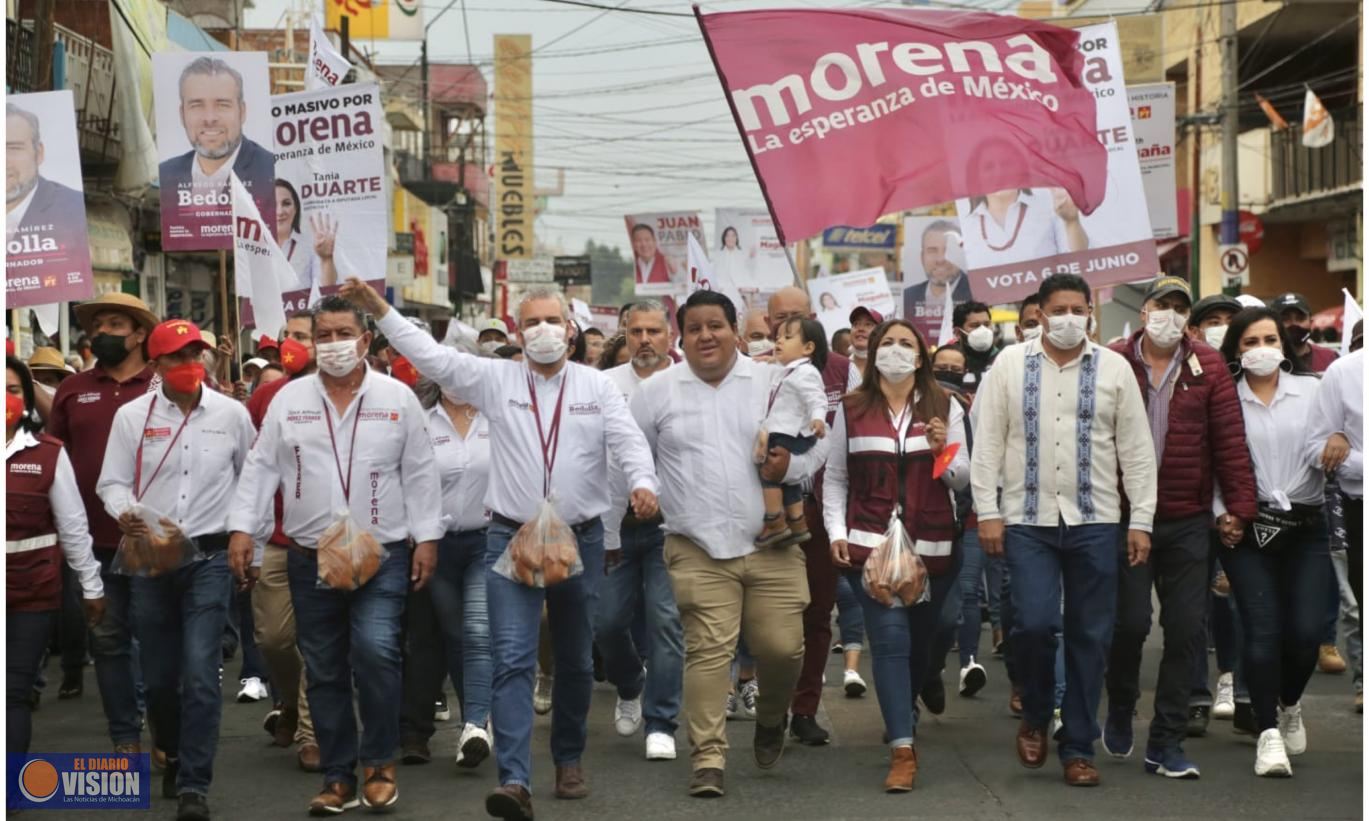 Nos han robado casi todo, menos la esperanza en transformar Michoacán: Bedolla