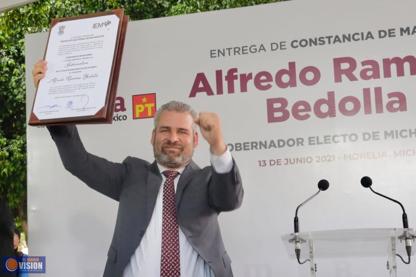IEM reconoce a Bedolla como gobernador electo; llama a reconciliación en Michoacán