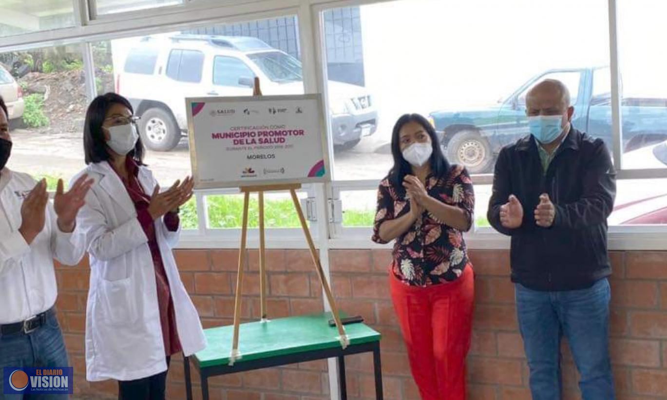 El municipio de Villa Morelos es reconocido como Municipio promotor de la Salud