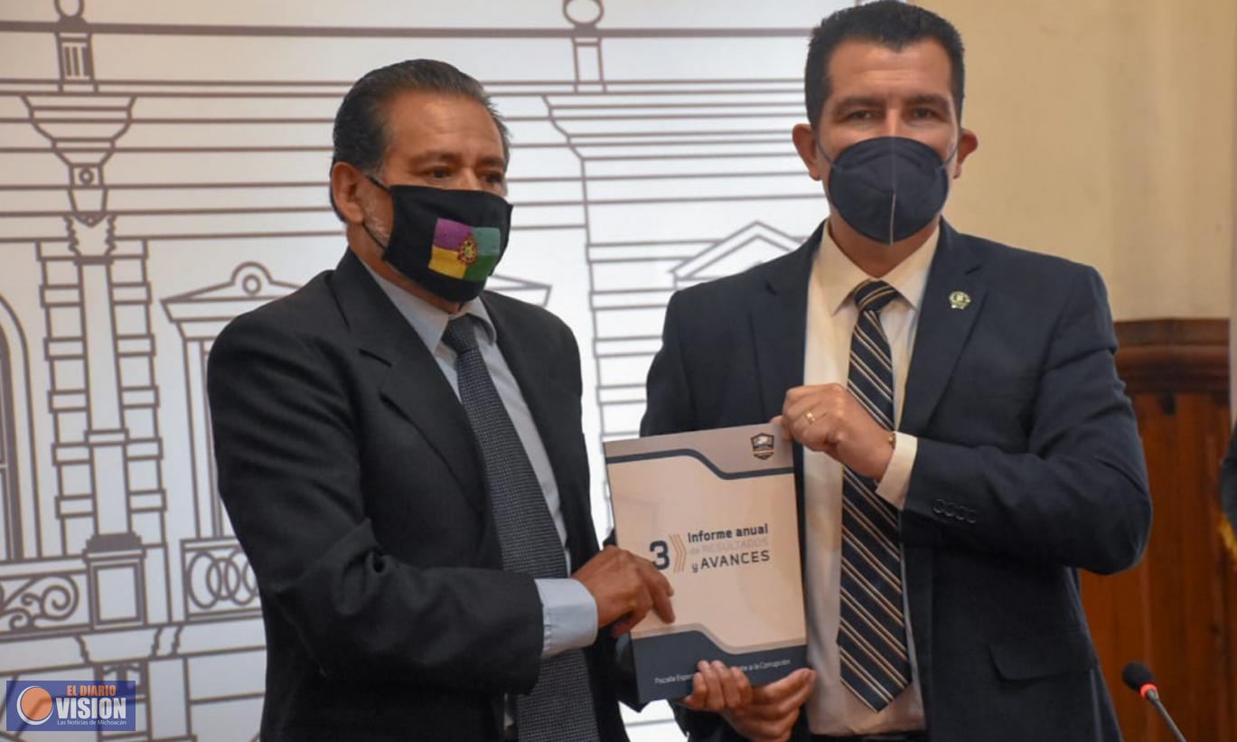 Recibe Congreso Informe de la Fiscalía Especializada en Combate a la Corrupción