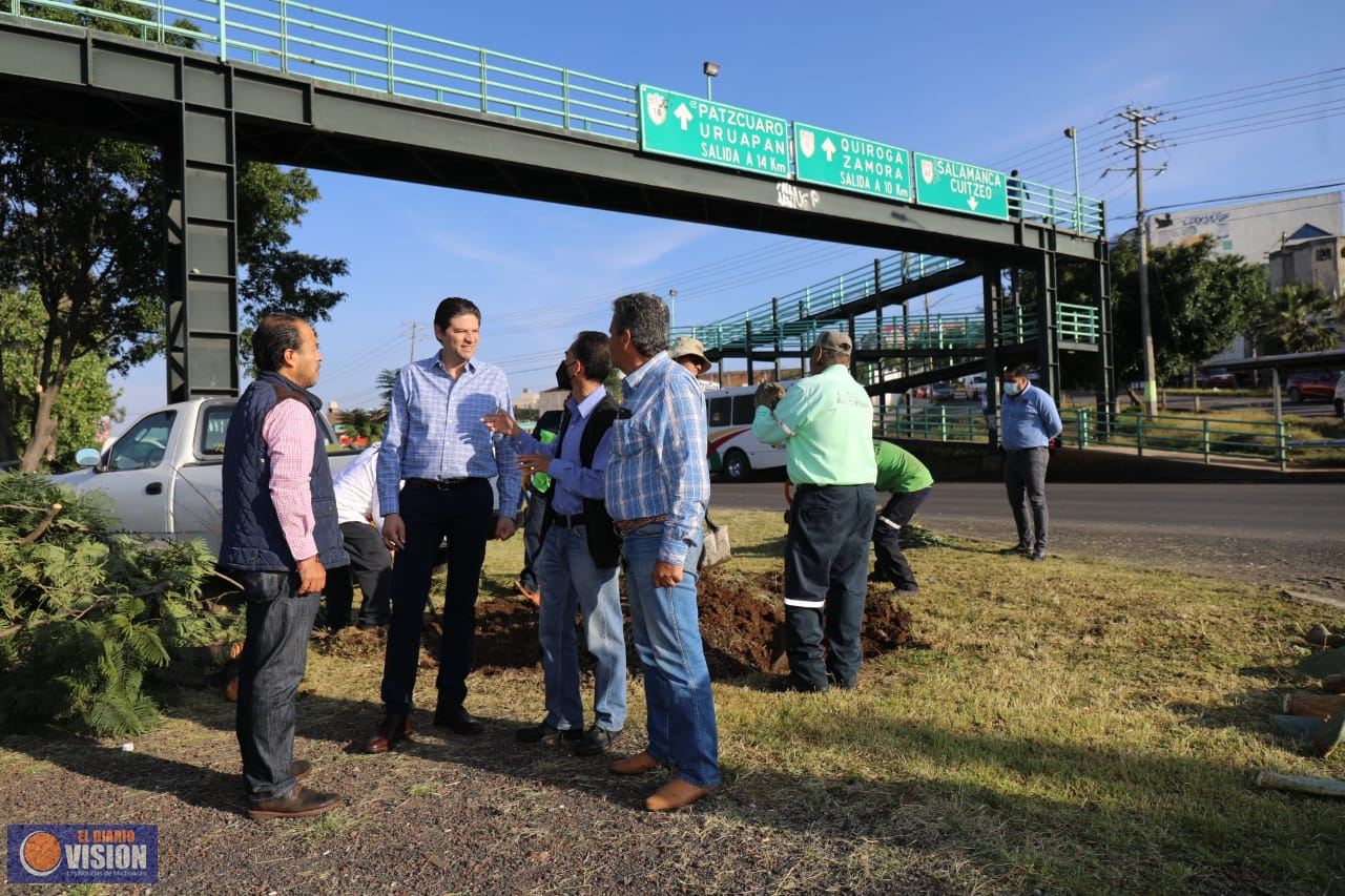 Avanzan trabajos de limpieza y mantenimiento de espacios públicos para que Morelia brille