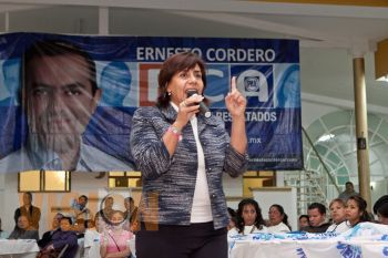 Luisa María Calderón visita Zacapu en apoyo a Ernesto Cordero